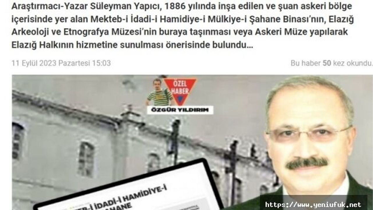 Süleyman Yapıcı Önerdi;  Tarihi Bina Müze Olacak