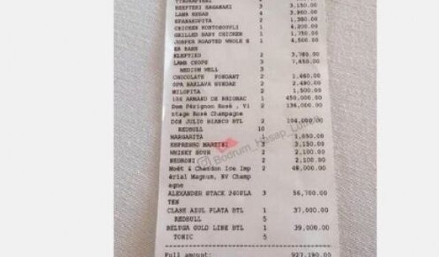 1 Milyon TL’lik Yemek Hesabı Şaşkına Çevirdi